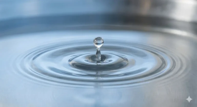 Water droplet creating ripples, symbolizing focus and reclaiming mental energy.