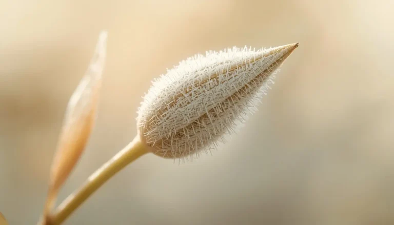 Delicate white tea bud, showcasing botanical purity